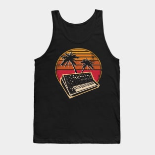 Analog Synthesizer Vintage 70s Sunset Synth Tank Top